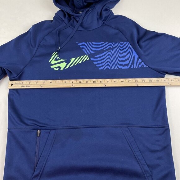Nike Hoodie Sweatshirt Men’s M Dri Fit Navy Blue High Scuba Neck Zip Pocket - Picture 4 of 10